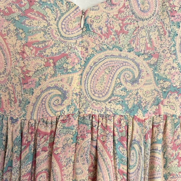 Vintage 90’s Lauren Ralph Lauren Silk Pastel Paisley Maxi Dress SZ: 6
